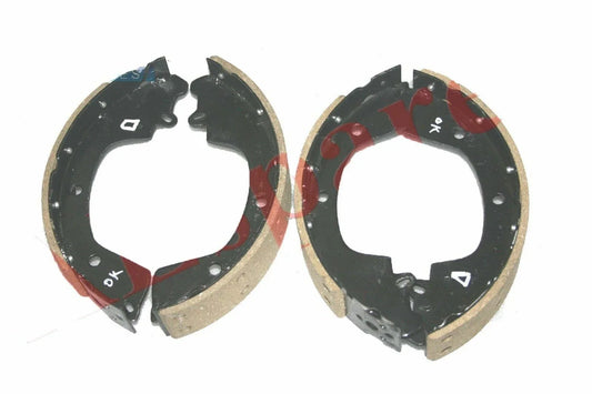 Brake shoe set of 4 with black friction linings and metal backing plates