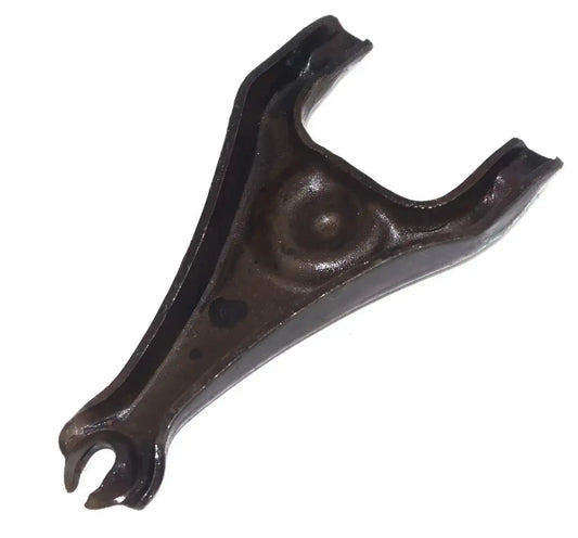 Clutch control fork, dark metal, U-shaped ends and mounting hole