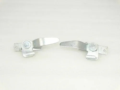 Windshield frame holding latch set, silver metal clamps with round pins