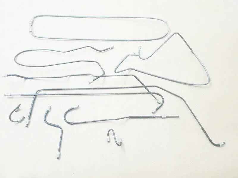 Fuel and brake pipe complete kit: bent metal tubing with brackets and clips