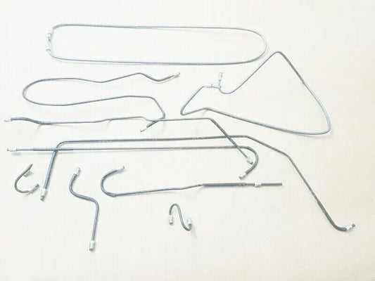 Fuel and brake pipe complete kit: bent metal tubing with brackets and clips