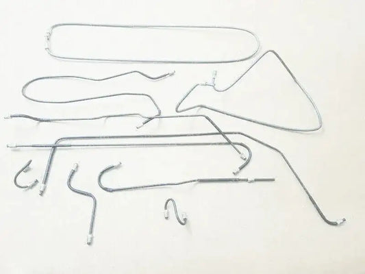 Fuel and brake pipe complete kit: bent metal tubing with brackets and clips