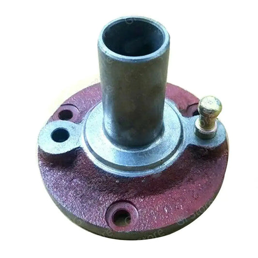 Transmission front bearing retainer cap, metal flange with center tube and bolt holes