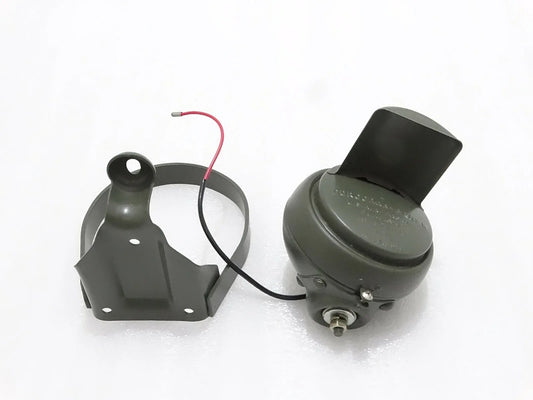 Black blackout headlight housing with mounting bracket and wiring harness