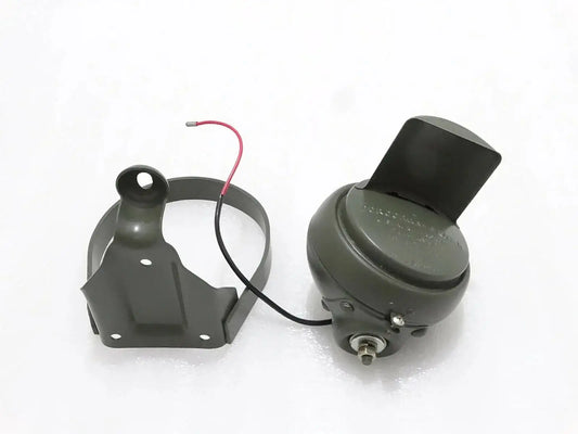 Black blackout headlight housing with mounting bracket and wiring harness