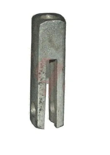 Metal clutch rod cable adjusting clevis fitting, cylindrical grey steel piece
