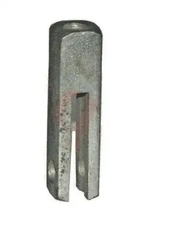 Metal clutch rod cable adjusting clevis fitting, cylindrical grey steel piece