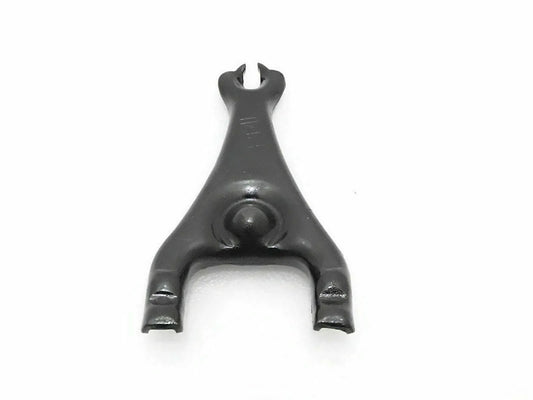 Metal clutch control fork unit with pivot ball, dark finish
