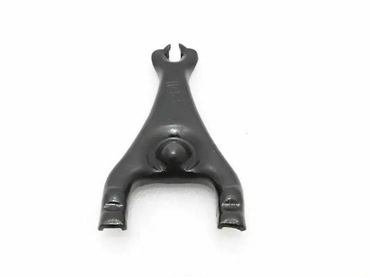 Metal clutch control fork unit with pivot ball, dark finish