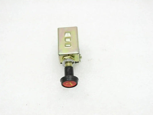 Headlight on/off switch with red push button and metal mounting tab