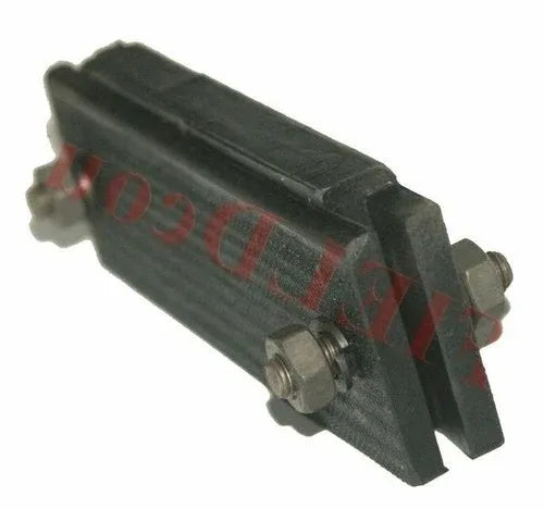 Rear engine mount bracket with two metal nuts, dark finish