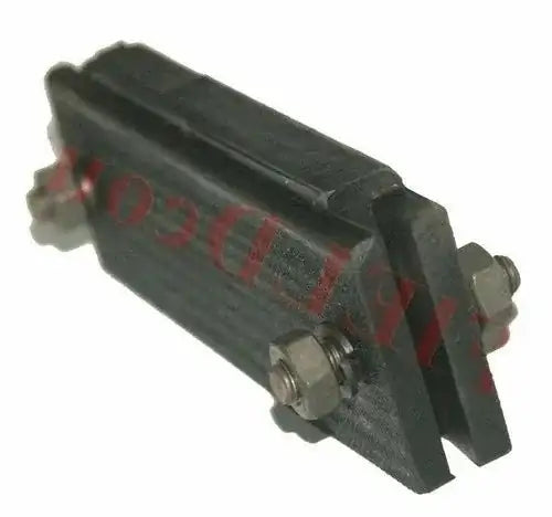Rear engine mount bracket with two metal nuts, dark finish