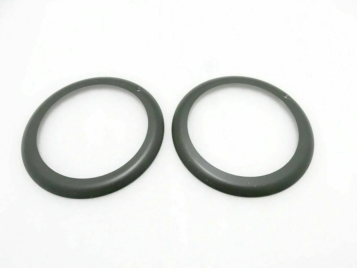 Headlight outer bezel rim pair, dark gray circular rings