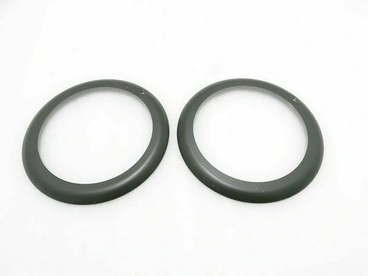 Headlight outer bezel rim pair, dark gray circular rings