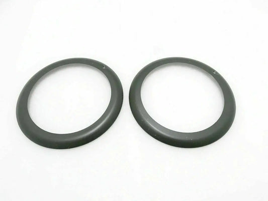 Headlight outer bezel rim pair, dark gray circular rings