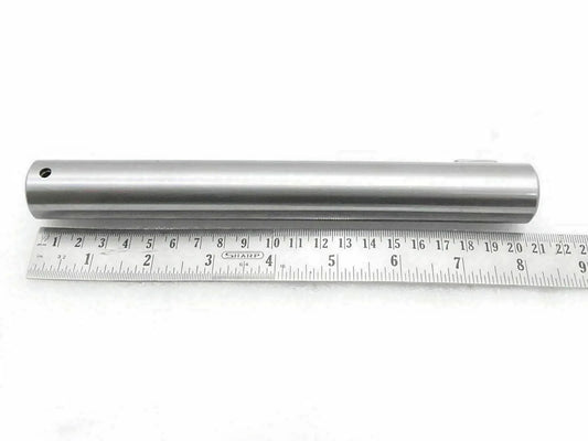 Brake and clutch pedal cross shaft, silver metal cylindrical rod with end hole