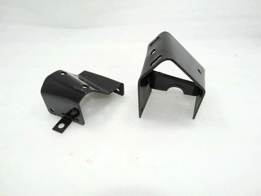 Willys Jeep engine foundation plate, black metal support brackets