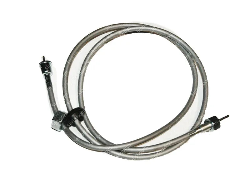 Speedometer cable with two ends and metal fittings