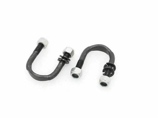 U-bolt pair with threaded ends and two nuts/washer plates