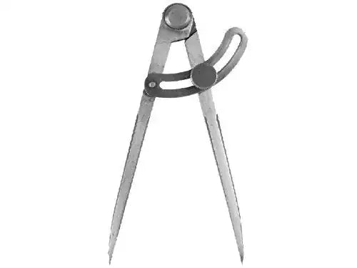 Metal wing compass divider caliper with two needle points and lever handle