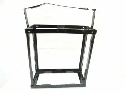 Black Jerry Fuel Oil Can Stand, heavy-duty metal frame design for secure storage of jerry can