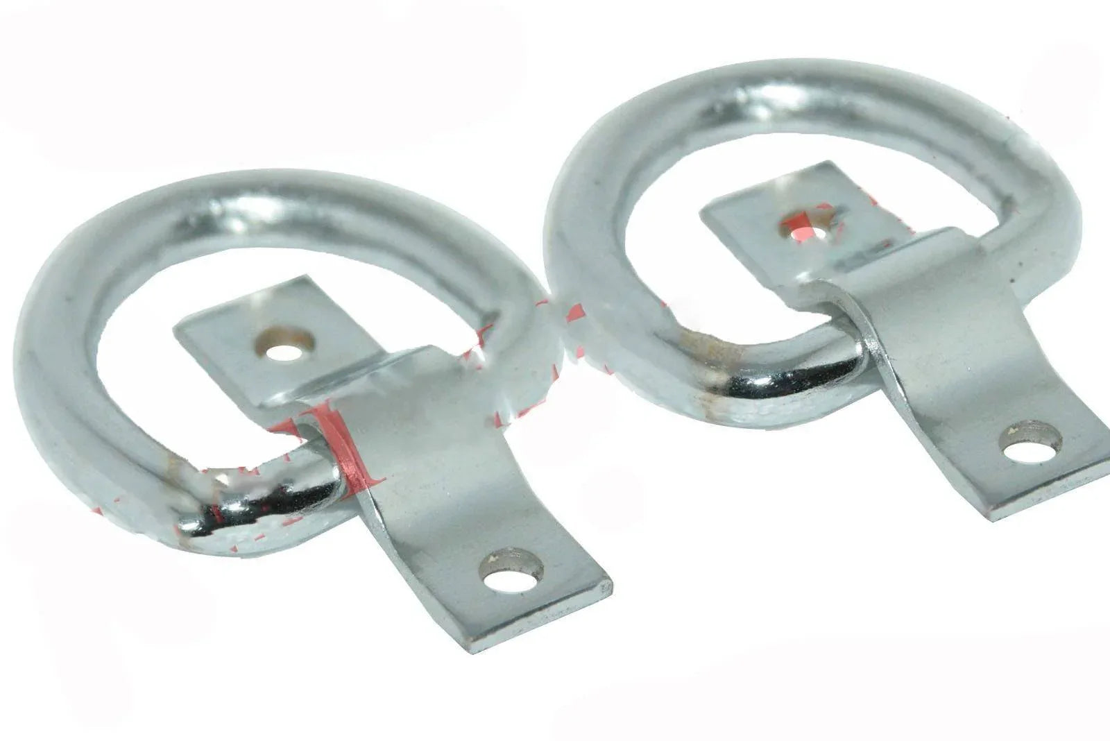 Chrome front bumper towing hook brackets, pair with mounting plates