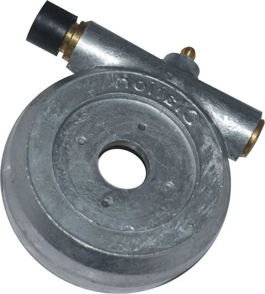 Steel speedometer hub with circular drive gear and brass mounting fitting