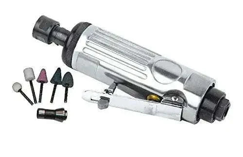 Air die grinder with 6 mm rotary tool body and sanding/steel grinding bits