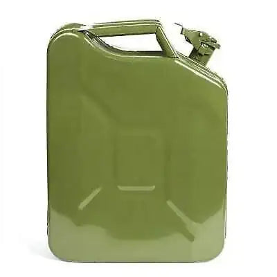 Green plastic jerry can with handle and spout
