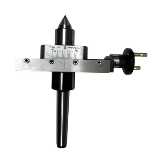 Lathe taper turning attachment with revolving center, steel construction, suitable for milling attachment in lathe