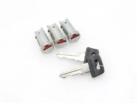 VESPA STEERING/TOOL BOX & SEAT LOCK BARREL SET OF 3 WITH 2 KEYS PX T5 LML NV - StellerGear