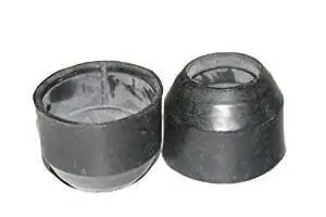 Front fork dust seal boot pair, dark rubber bellows with flared ends