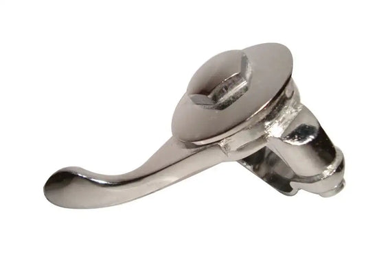 Chrome left-hand air lever with round cap and curved lever arm