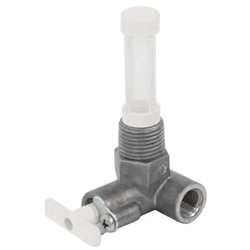 Fuel tap for N Ford tractor, made of durable metal with a 1/4 inch size for reliable fuel control