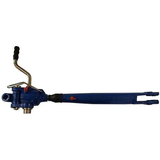 Blue hydraulic level control valve assembly with lever and hose ports