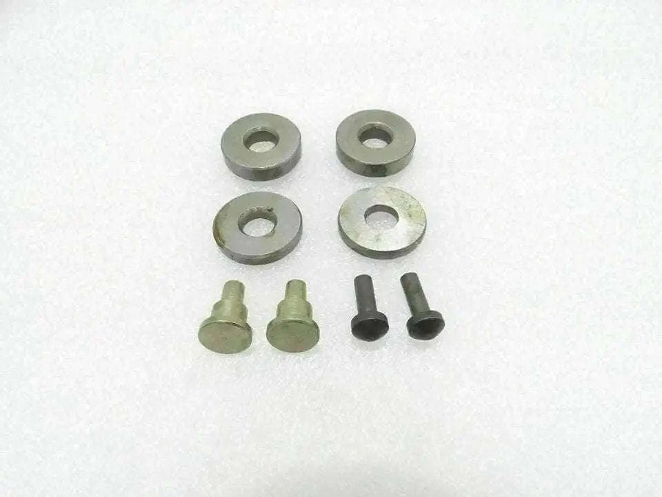 Hydraulic roller and pin set with metal washers and pins, light and dark gray