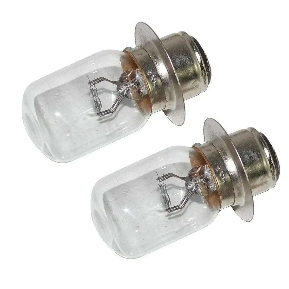 Tractor headlight bulbs, clear glass with metal base, pair