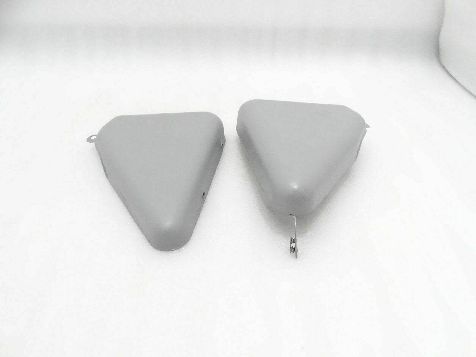 Raw Steel Norton Commando side panels covers in gray for motorcycle restoration