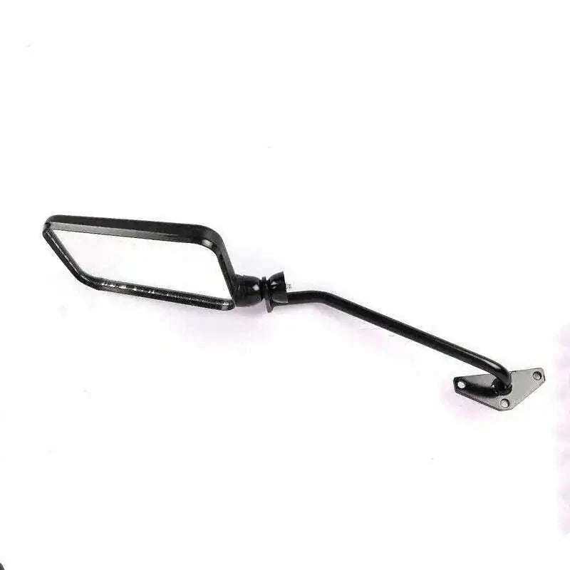 Tractor side mirror assembly with black mirror, arm, and mounting bracket