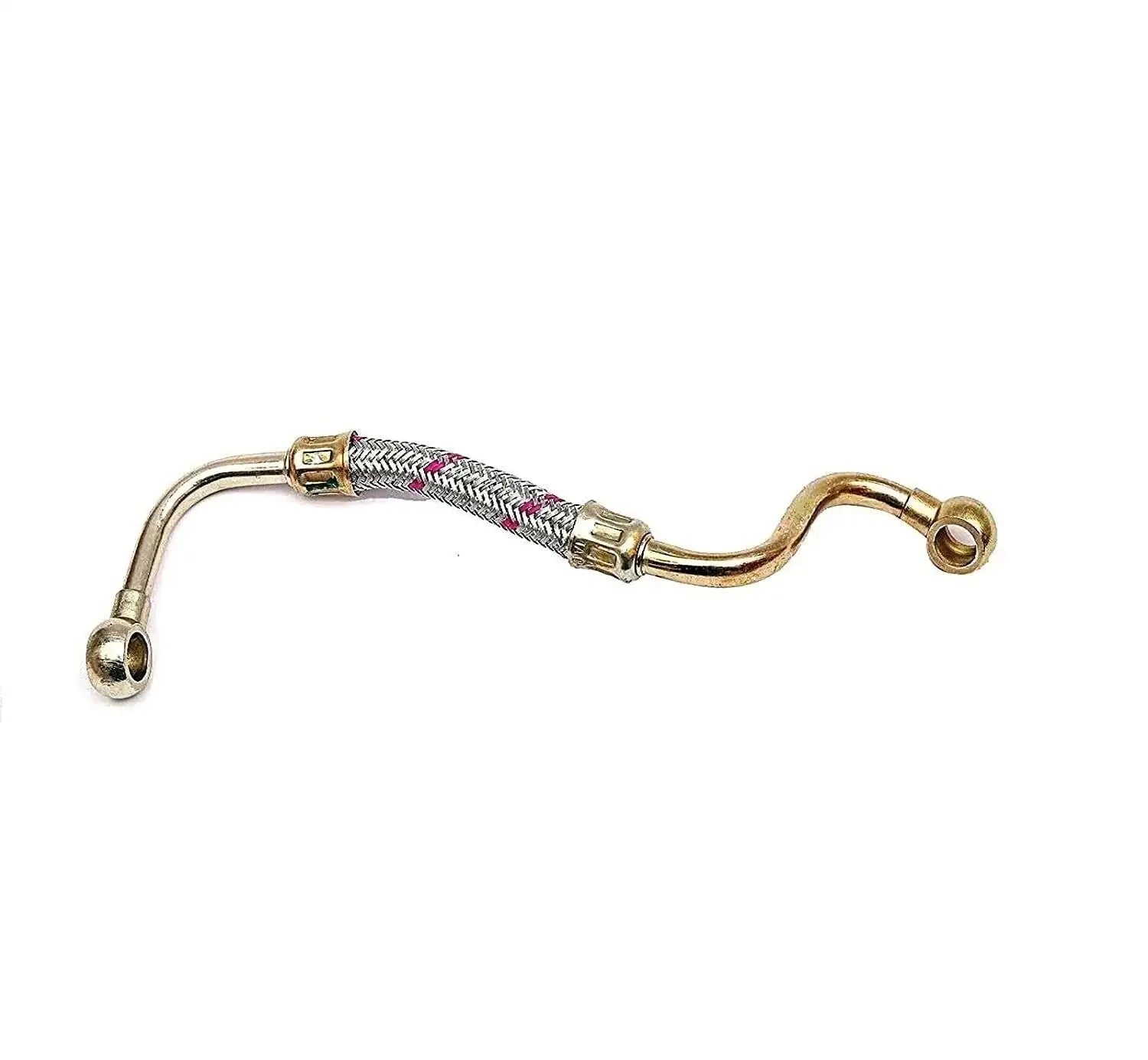 Metal fuel pipe line with hose and end fittings for fuel filter