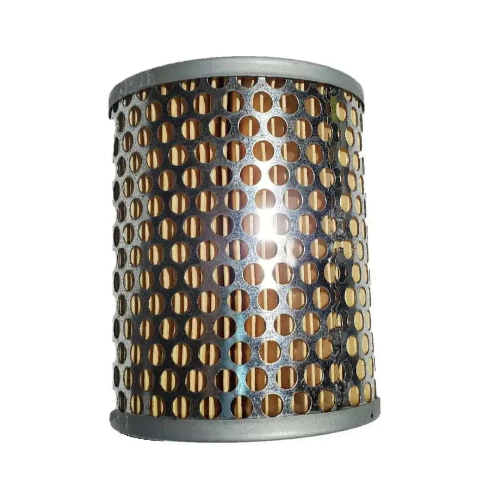 Oil filter: cylindrical metal mesh element with perforated rim