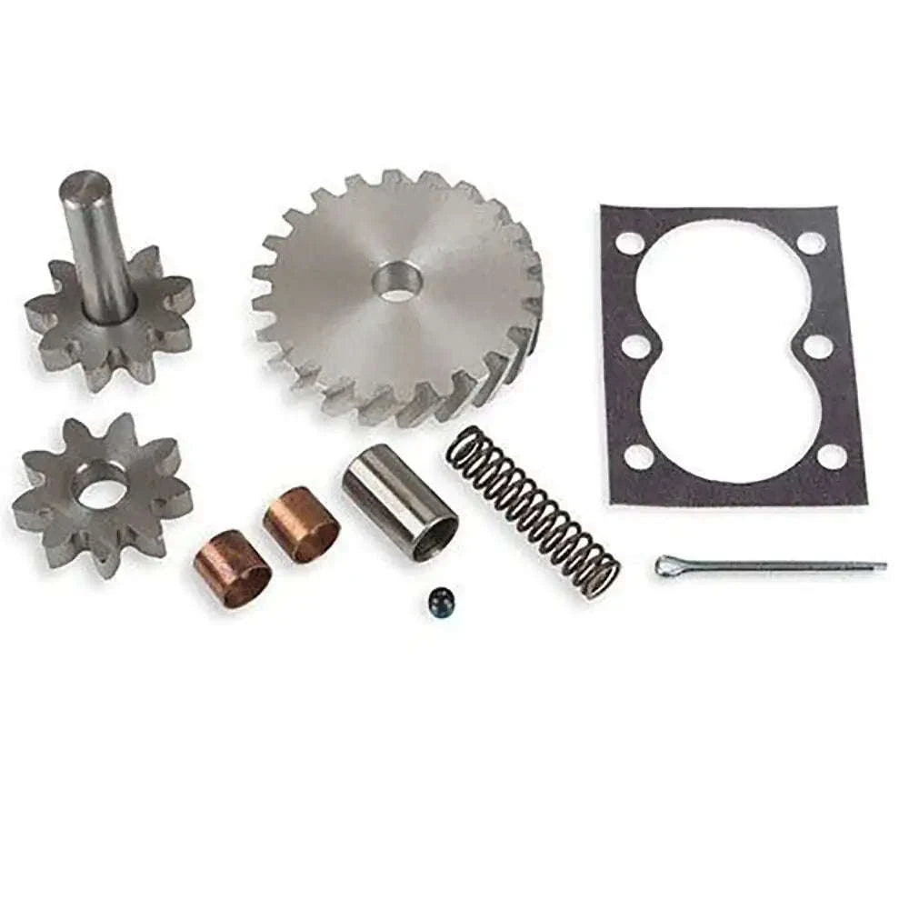 Oil pump repair kit with metal gear, gasket, spring, shaft and bushings