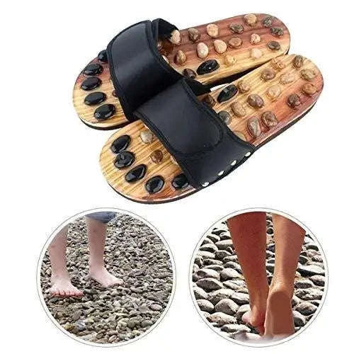 Pain relief acupressure stone slipper designed for men and women.