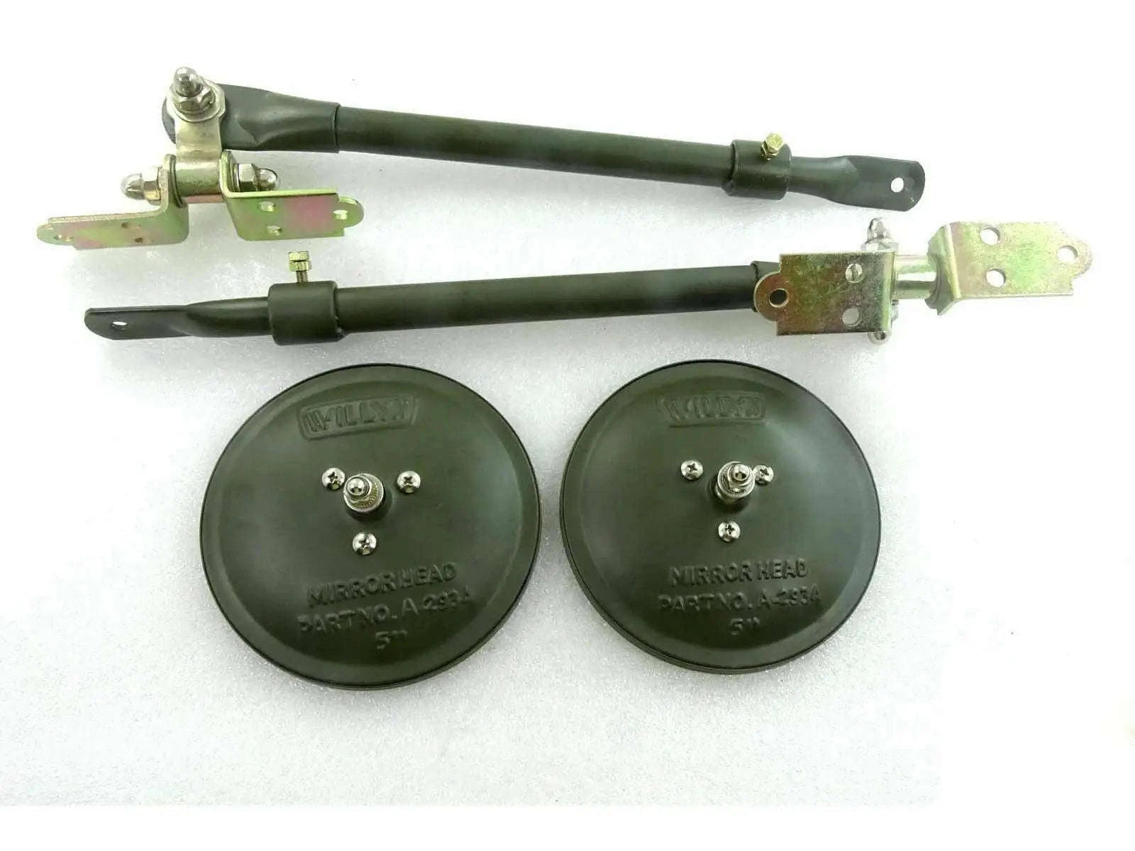 Pair Of Adjustable Arm Mirror Bracket Kit 5" Mirror for Vintage Jeep Willys - StellerGear