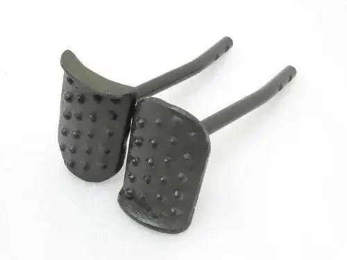 Steel clutch and brake pedal assembly set, pair dark metal foot pedals with studs