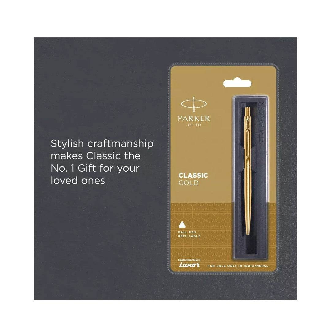 Parker Classic Gold Gold Trim Ball Pen - StellerGear