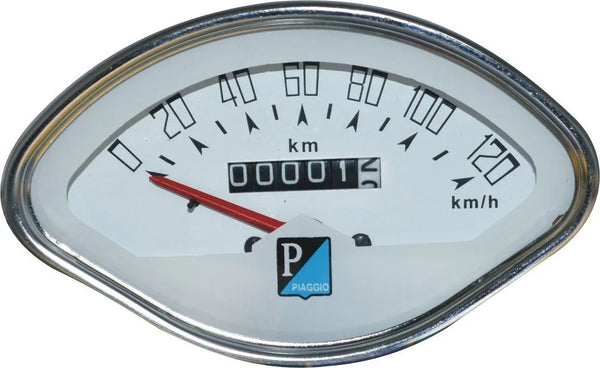 White km/h speedometer gauge with 0–120 markings