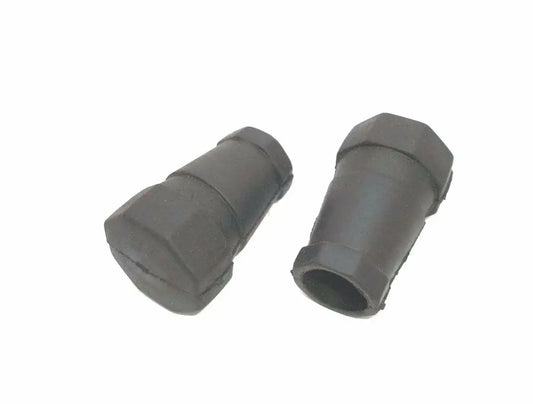 Rubber center stand feet, black, pair of cylindrical caps with open ends