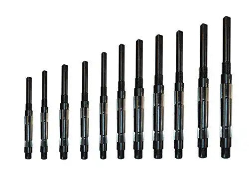 11-piece adjustable hand reamer set, 11 metal reamers with threaded shafts