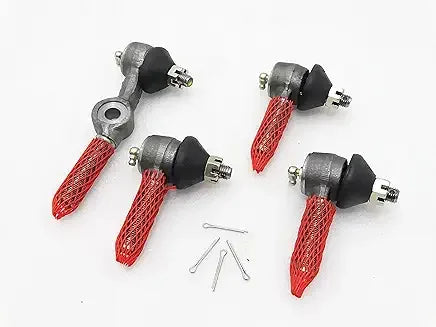 Steering tie rod end kit set of 4, durable steel connectors for improved vehicle handling